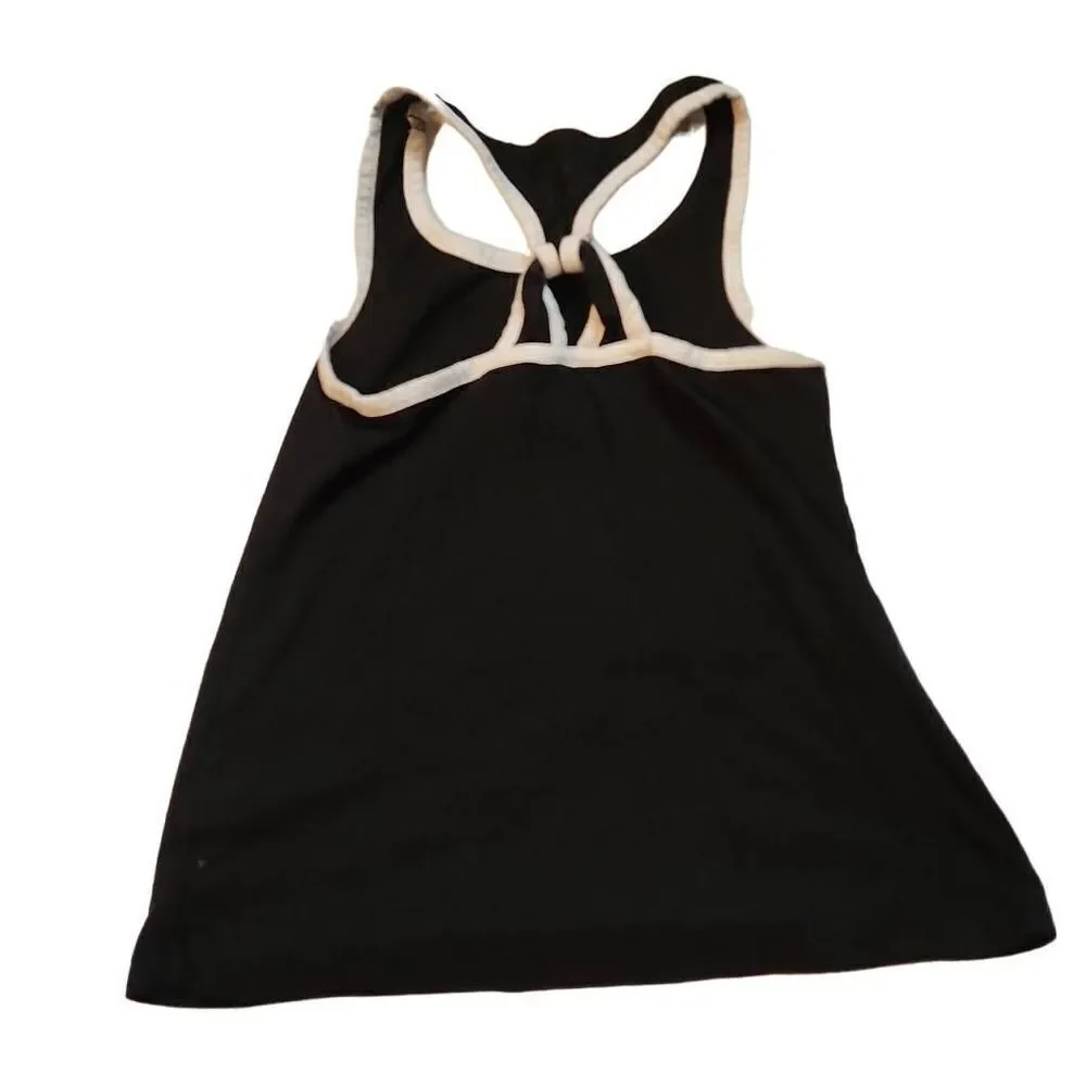 Justice Girls Black & White Girl Power Graphic Racerback Tank - Size 6